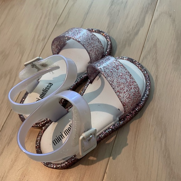 Mini Melissa Shoes Mini Melissa Mar Pink Glitter Jelly Sandals Poshmark